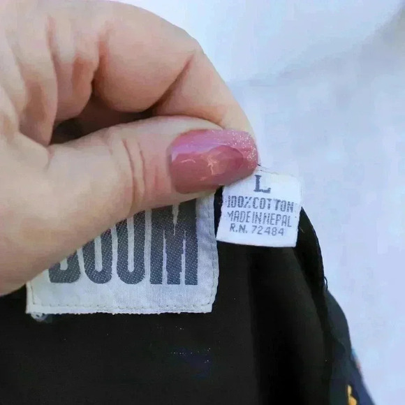 Vtg Boom Carpet Vest Cotton Waistcoat Large Made Nepal Unisex Hippie Boho Grunge - Picture 6 of 7